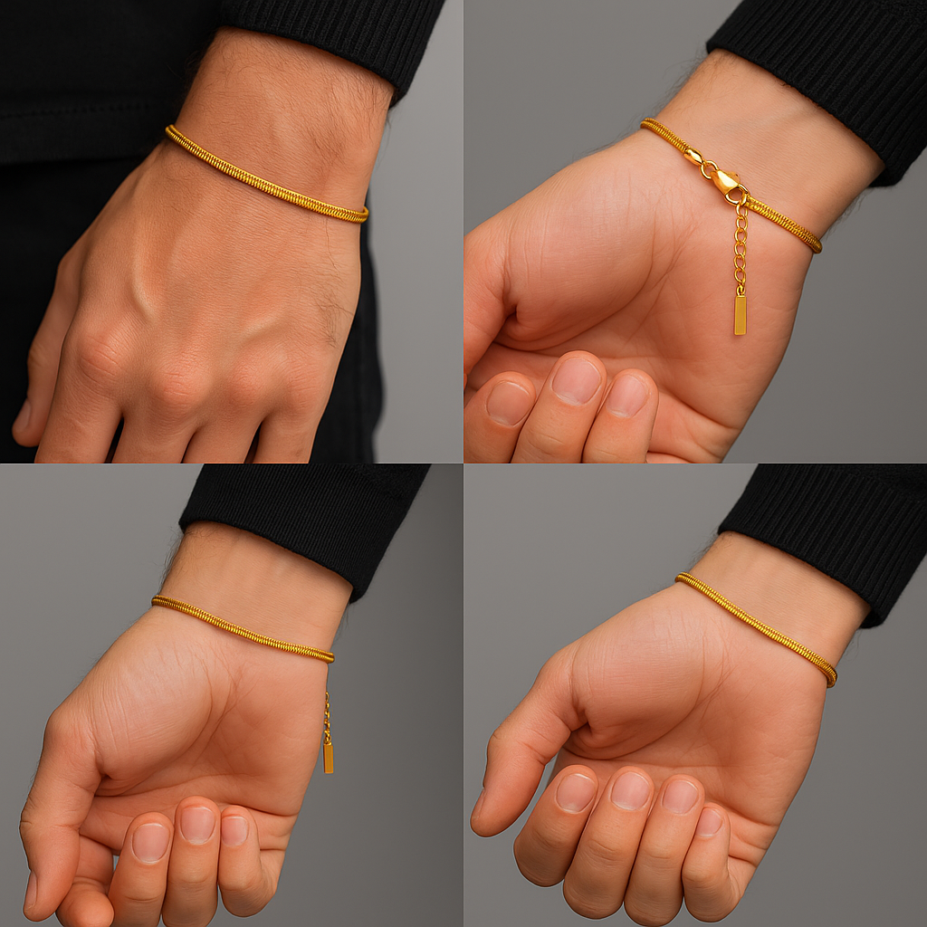 Axel Chain Bracelet for Men | 18K Gold Plated