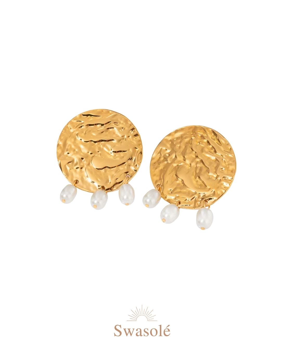 Swasolé Aurelia Coin Pearl Earrings