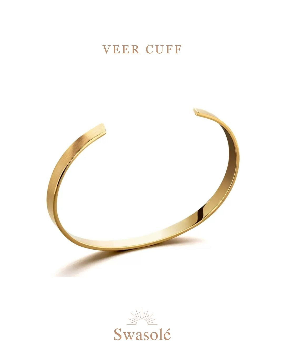 Veer Cuff – Adjustable 18K Gold Plated Bracelet – Swasole