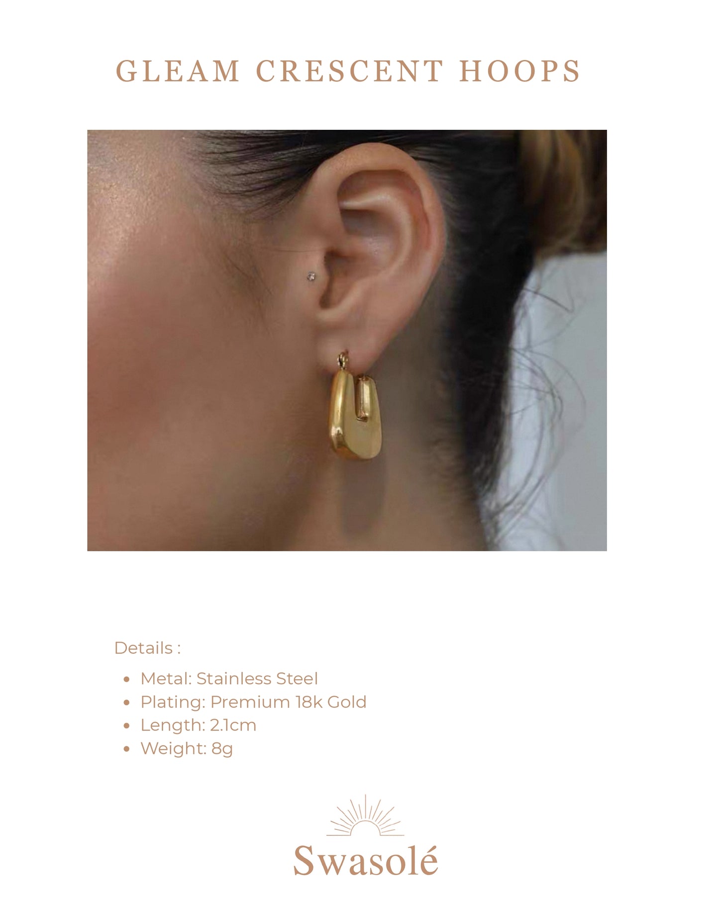 Gleam Crescent Hoops