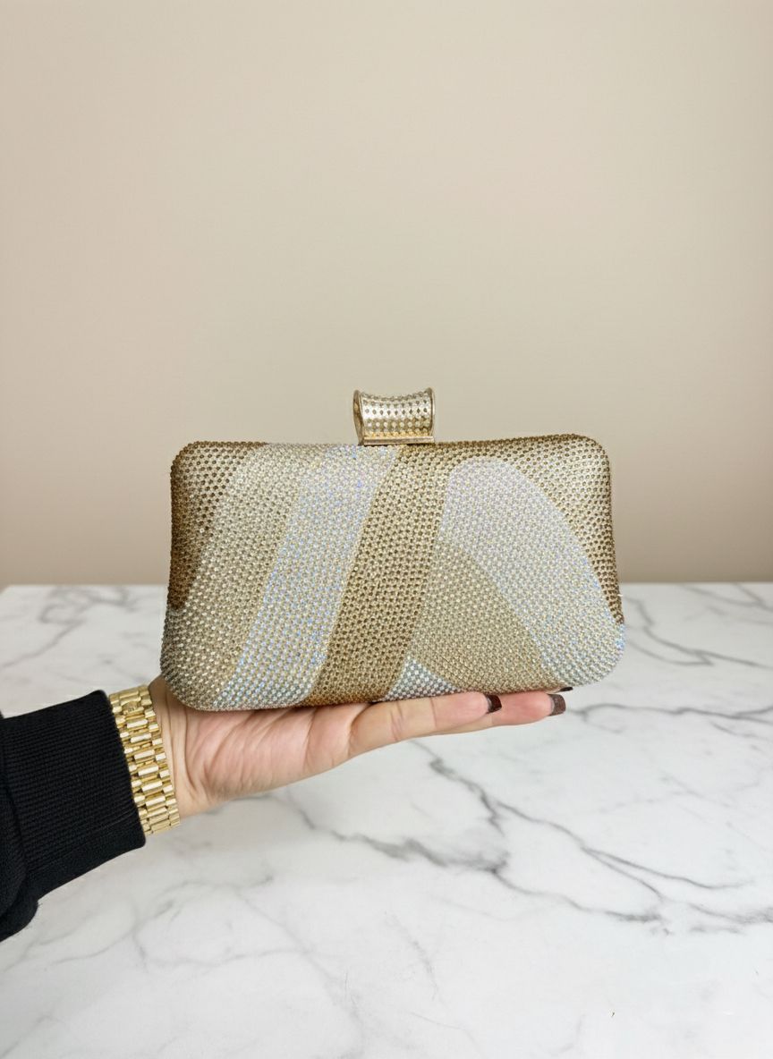 Regal Gold Crystal Clutch