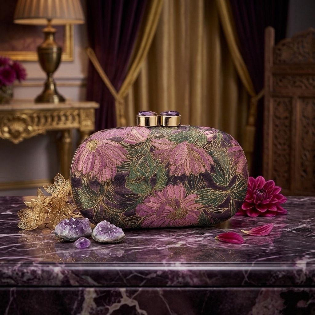 Swasolé Floral Royale Silk Clutch