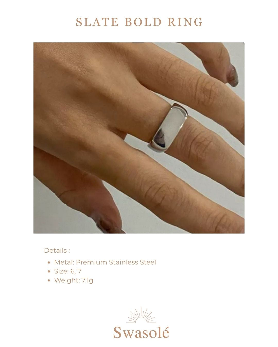 Slate Bold Ring