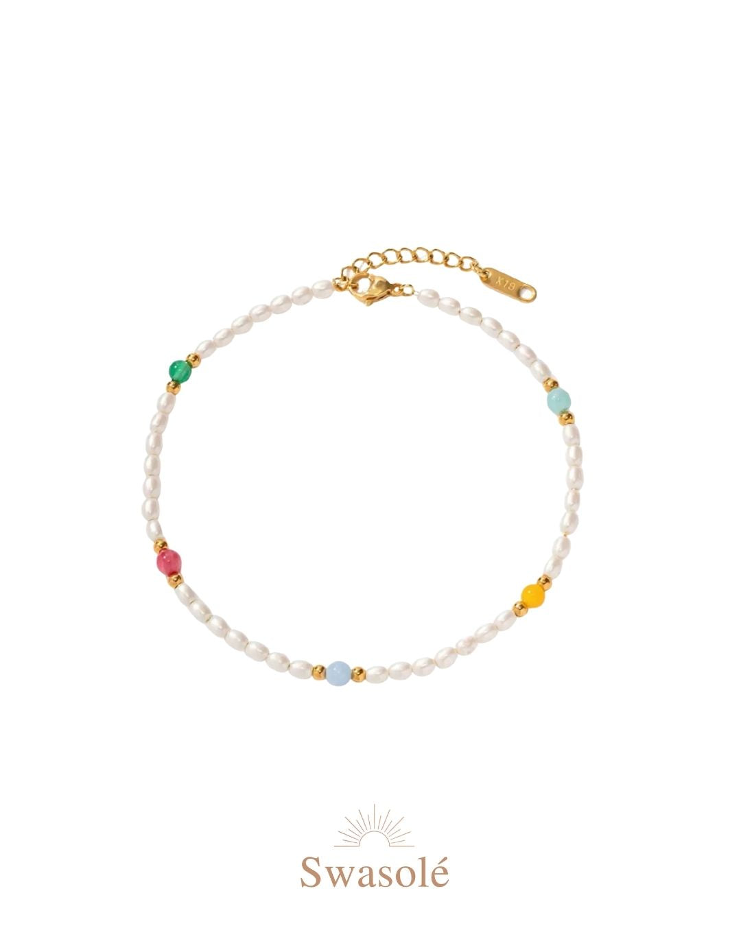 Rainbow Freshwater Pearl Anklet