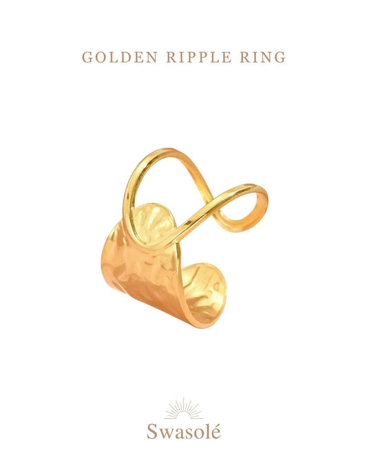Golden Ripple Ring