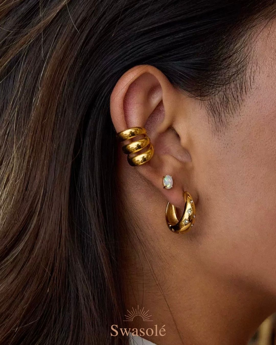Triple Band Gold Ear Cuff