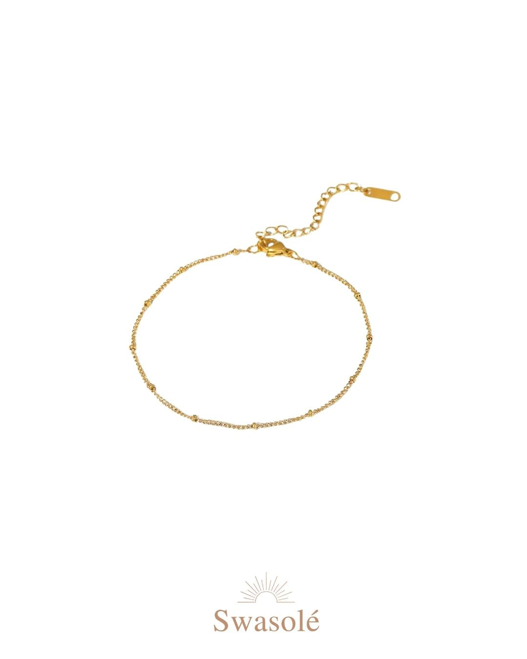 Fine Bead Curb Anklet