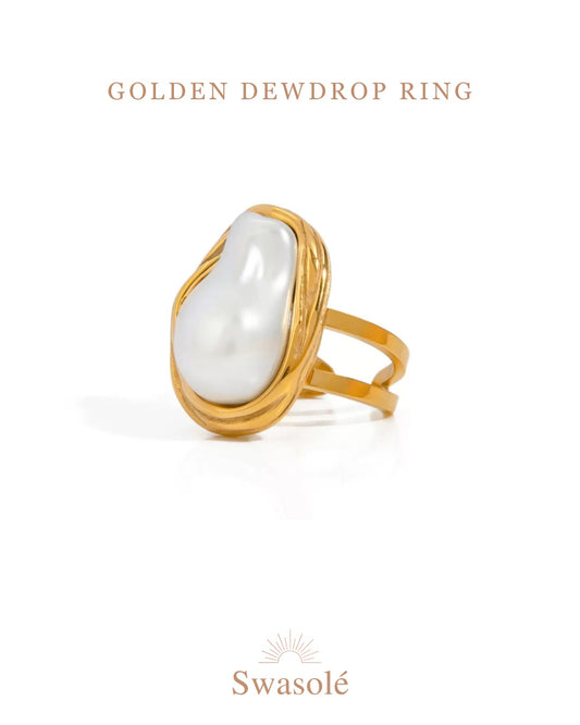 Golden Dewdrop Ring