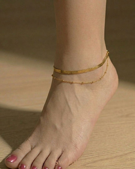Riviera Two layered Anklet