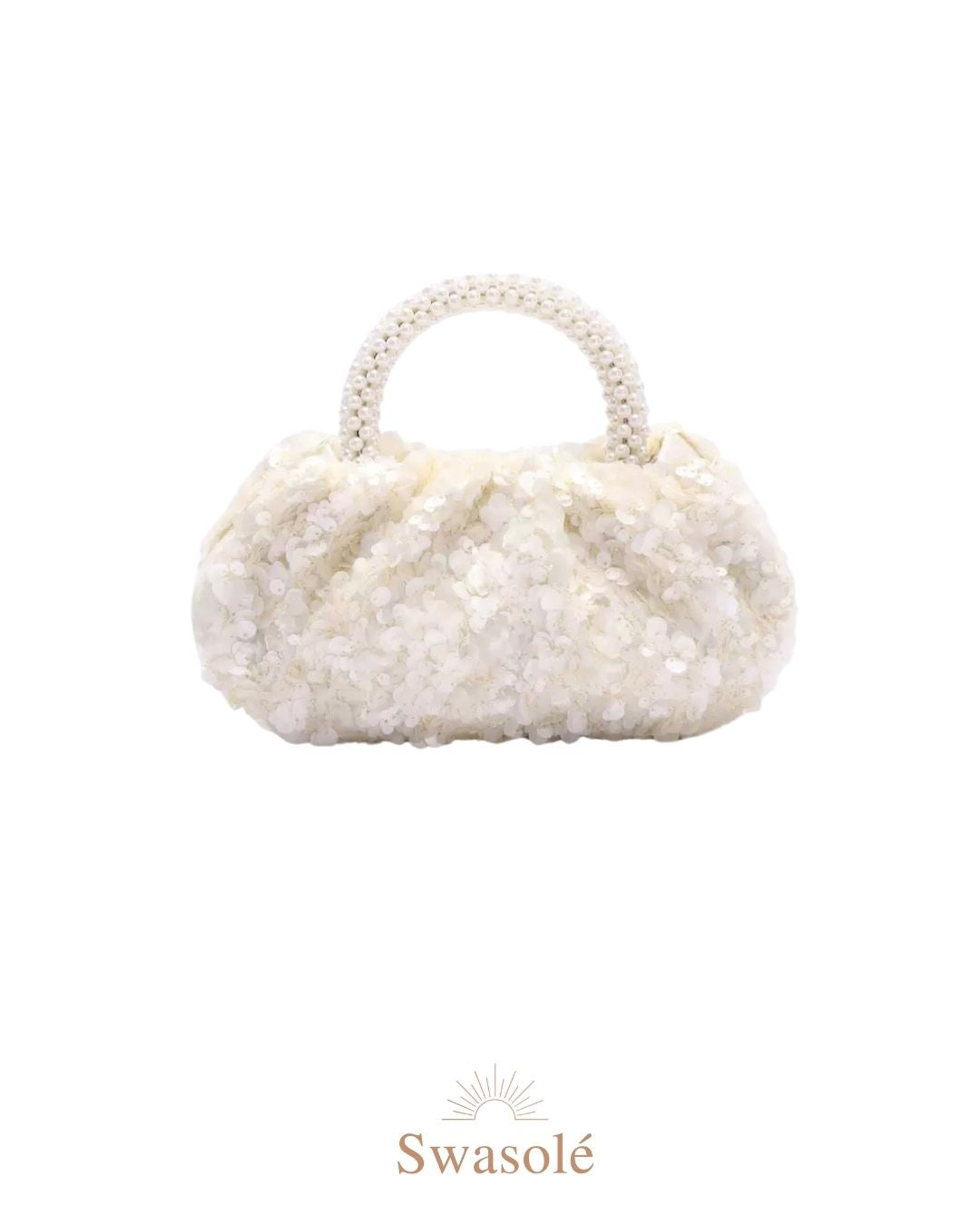 Ivory Sequin Glam Clutch