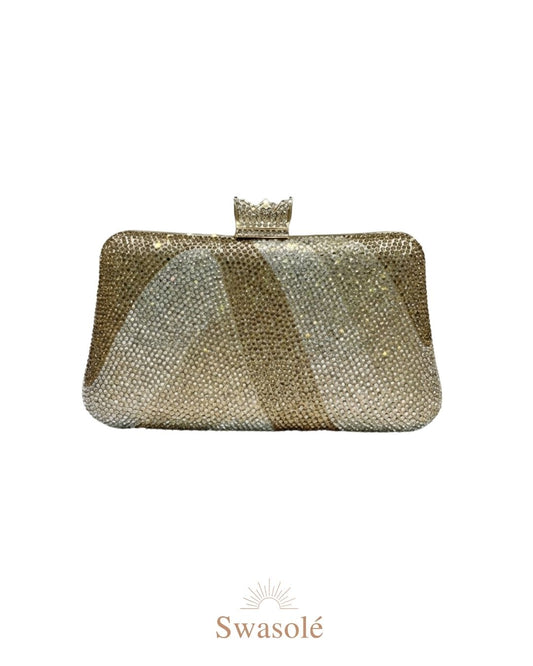 Regal Gold Crystal Clutch