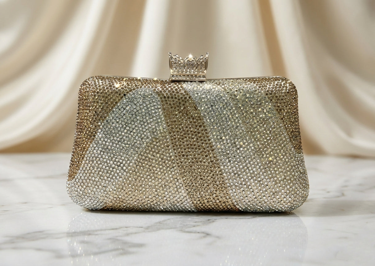Regal Gold Crystal Clutch