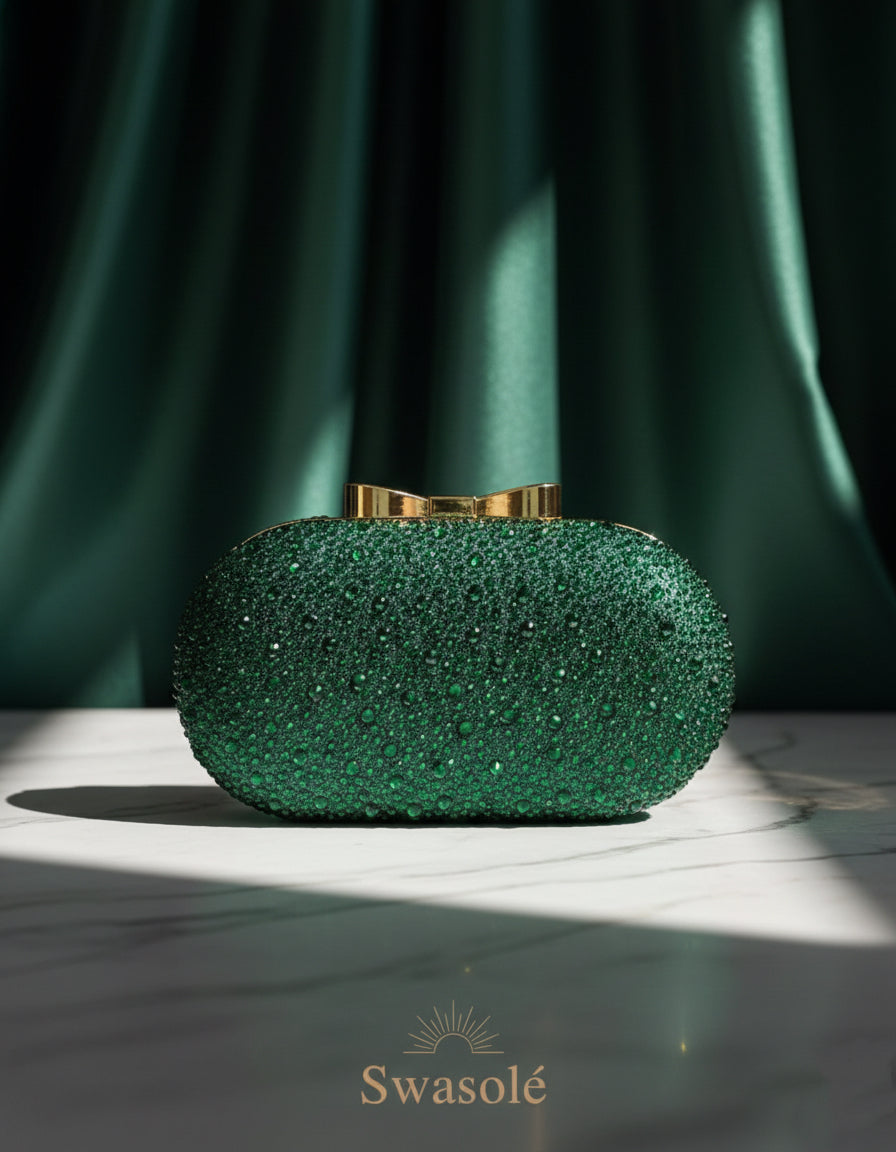 Emerald Radiance Crystal Clutch