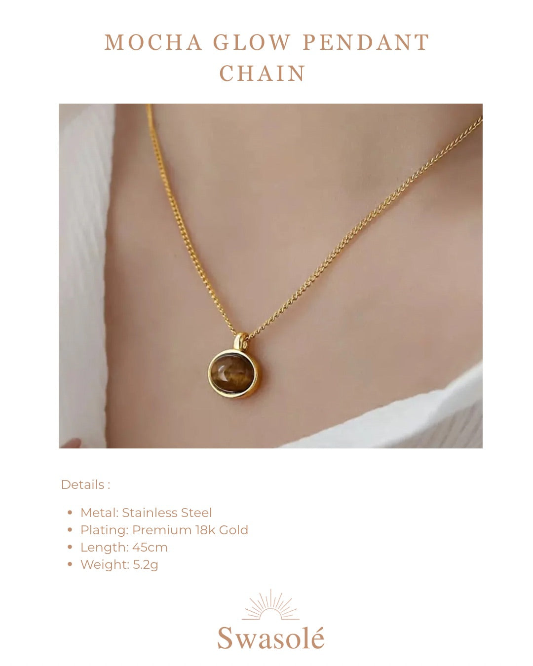 Mocha Glow Pendant Chain