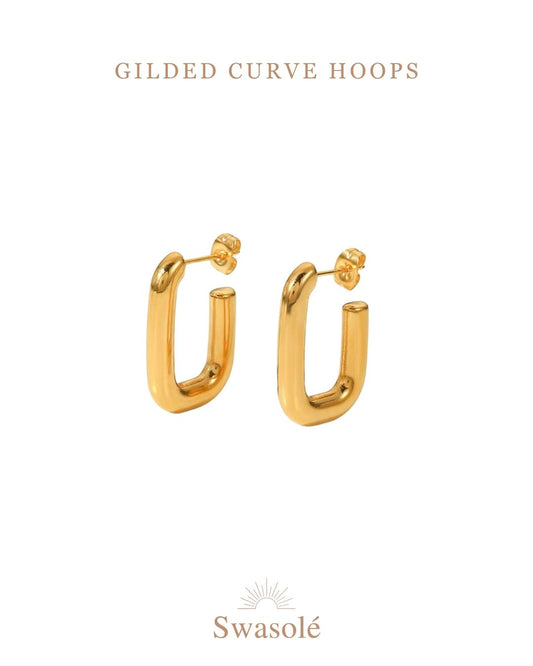 Gilded Curve Hoops