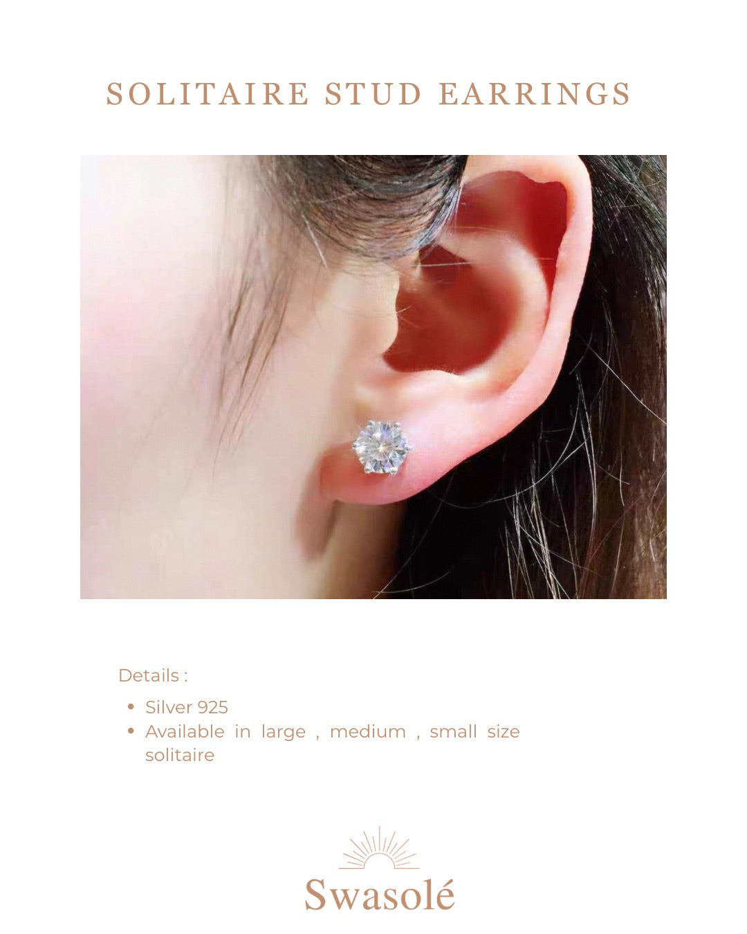 Solitaire Stud Earrings