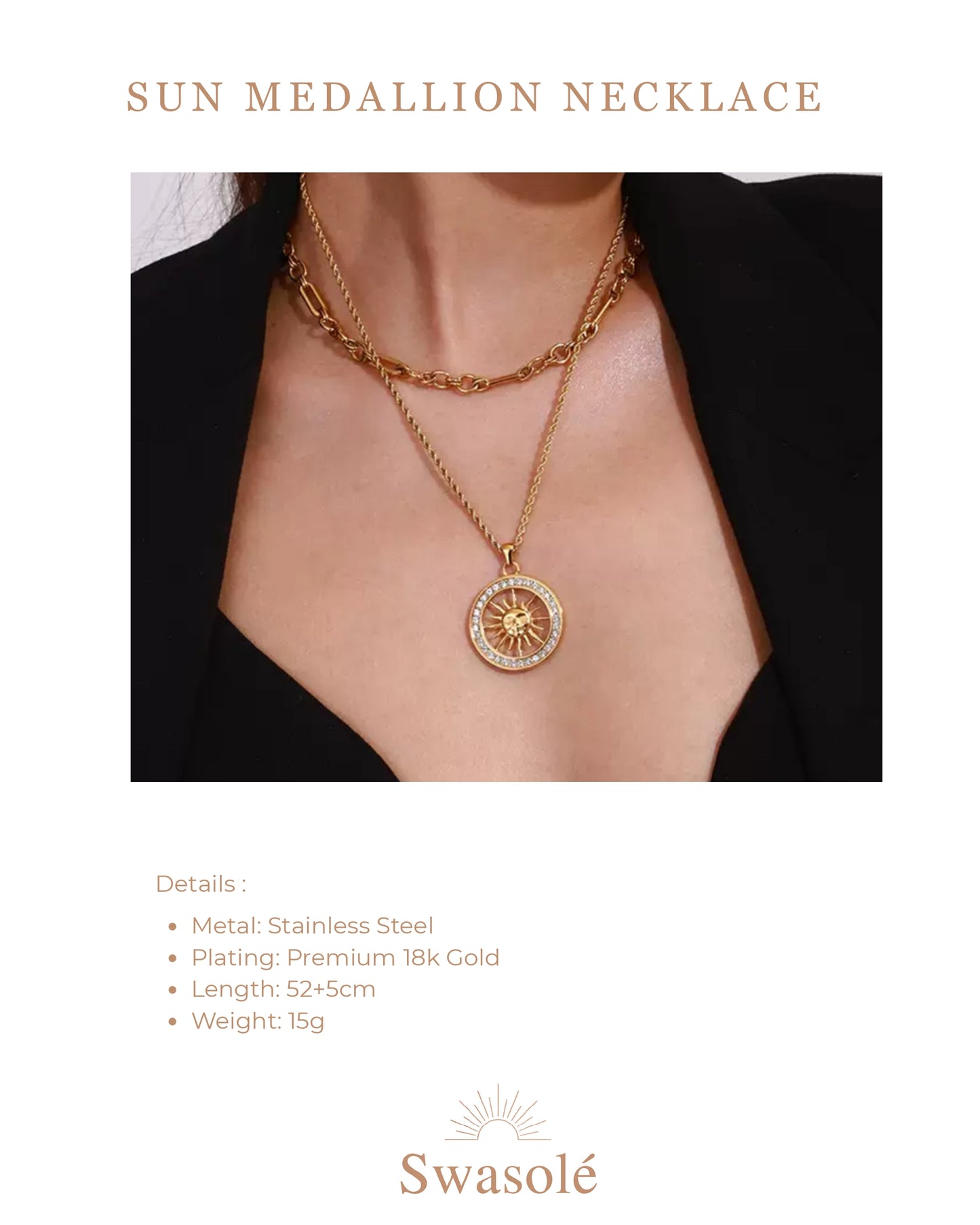 Sun Medallion Necklace