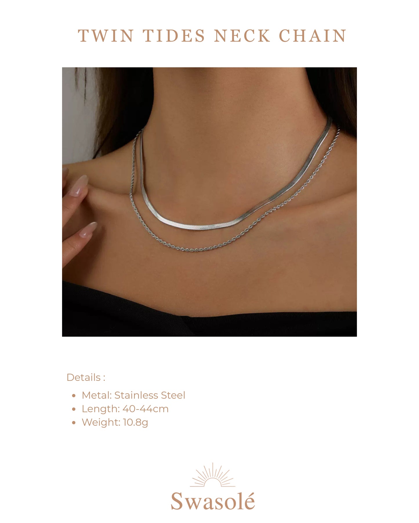 Twin Tides Neck Chain (SILVER)