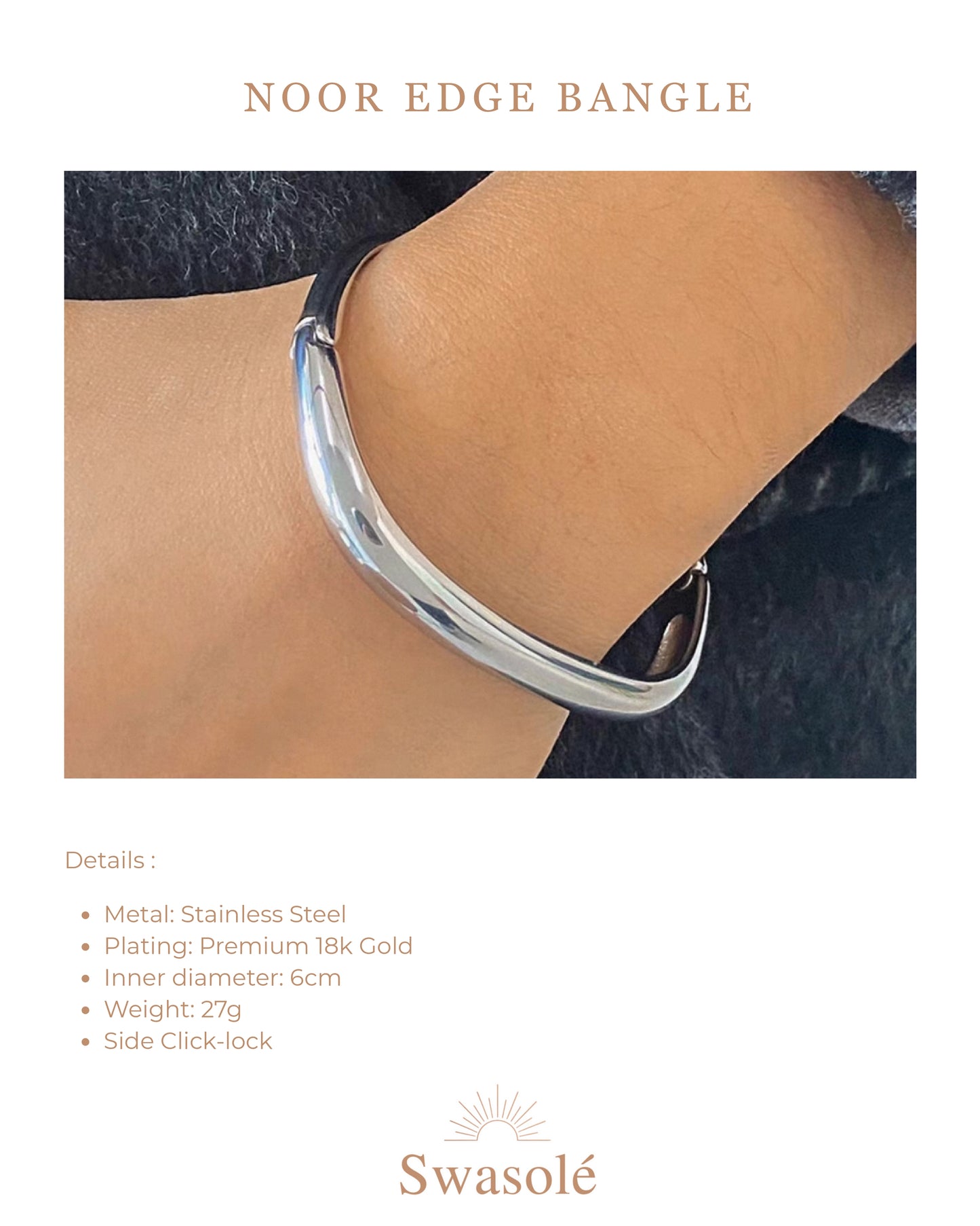 Noor Edge Bangles (SILVER)