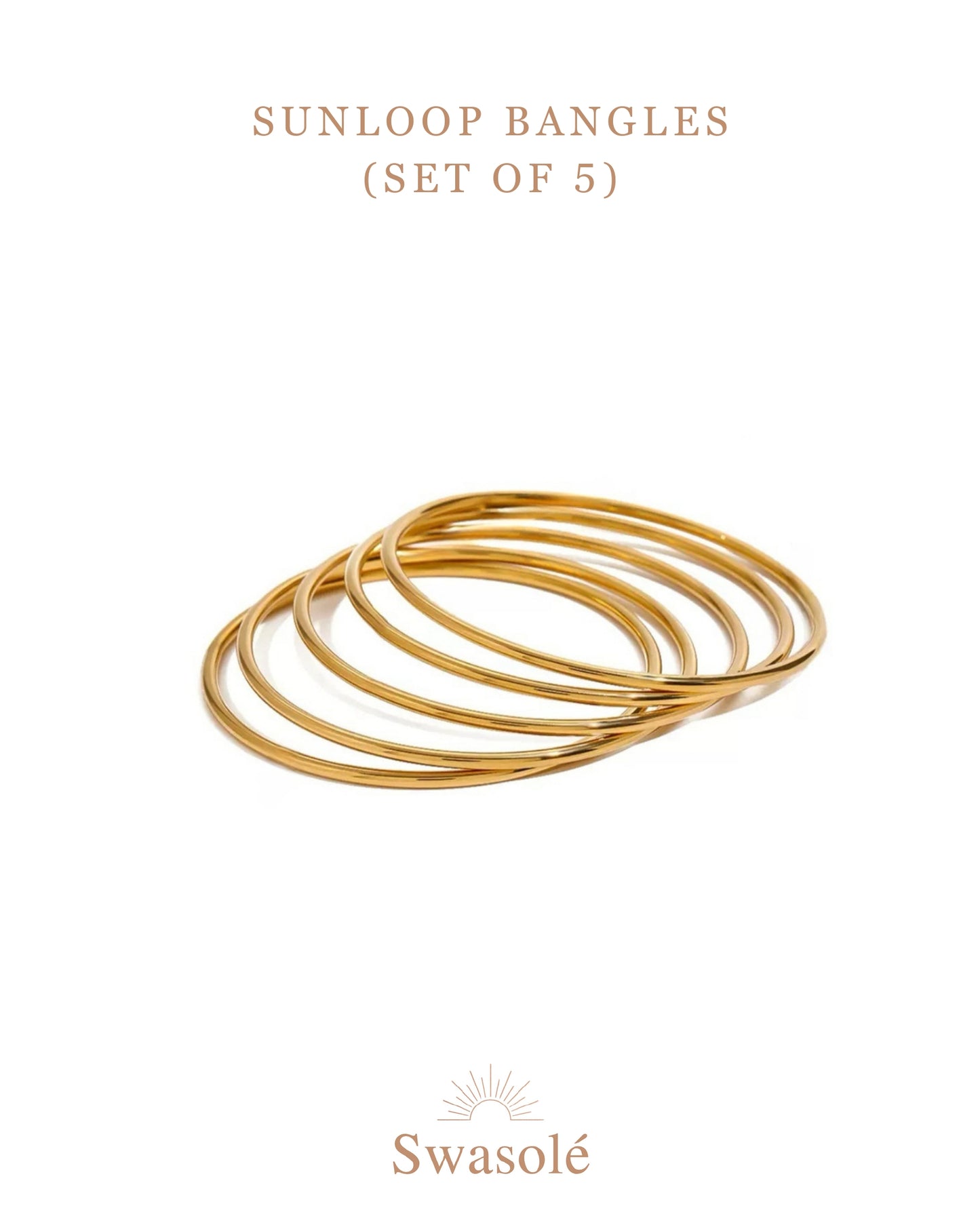 Sunloop bangles (set of 5) size 2.4 , 2.6