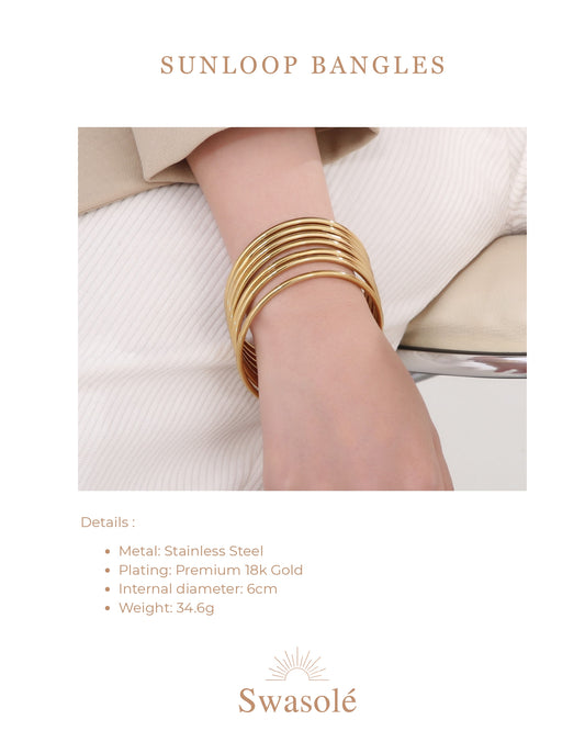 Sunloop bangles (set of 5) size 2.4 , 2.6