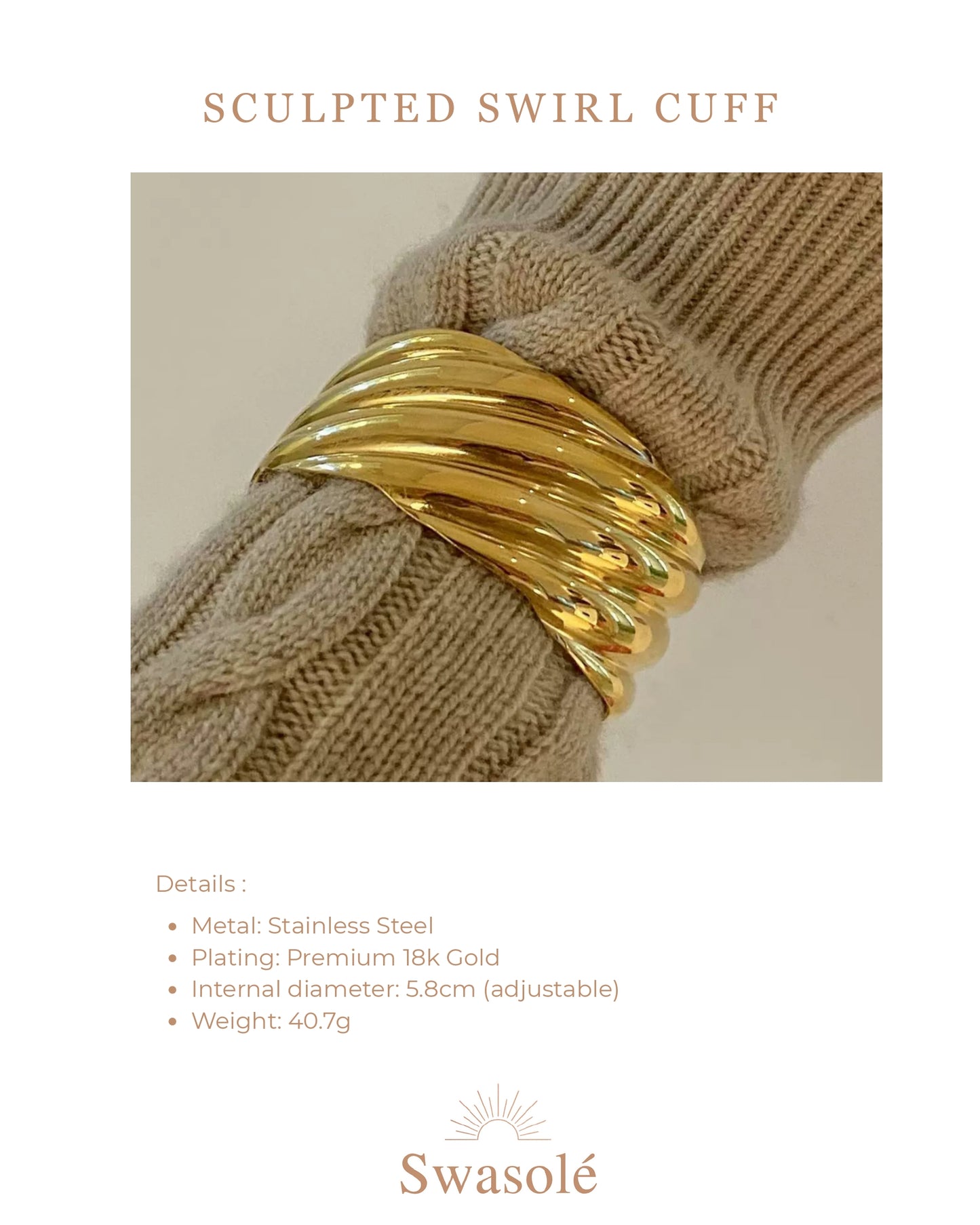 Sculpted Swirl Cuff