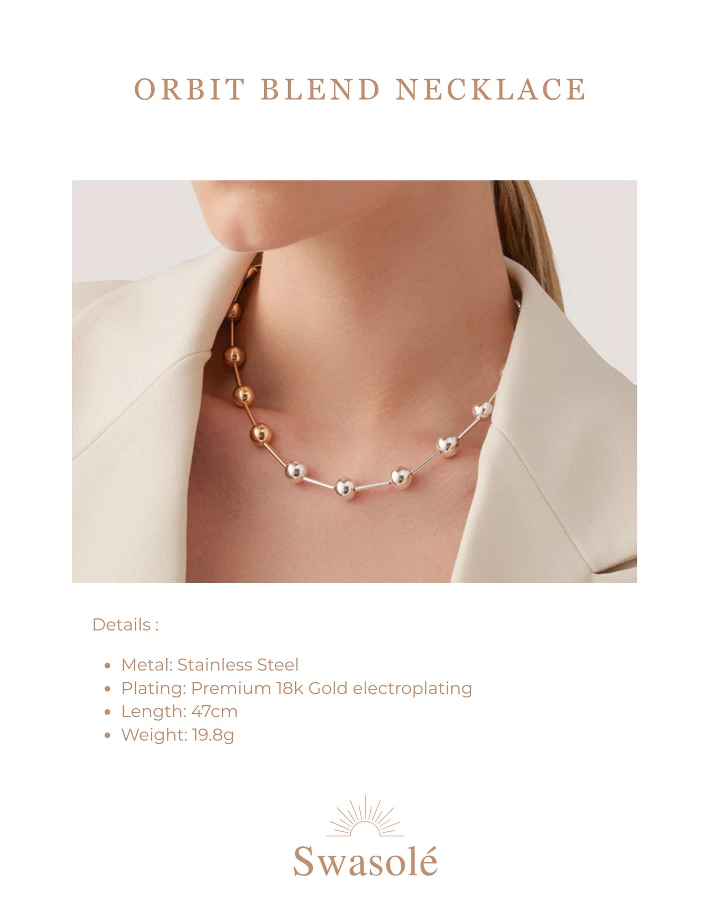 Orbit Blend Dual-Tone Necklace