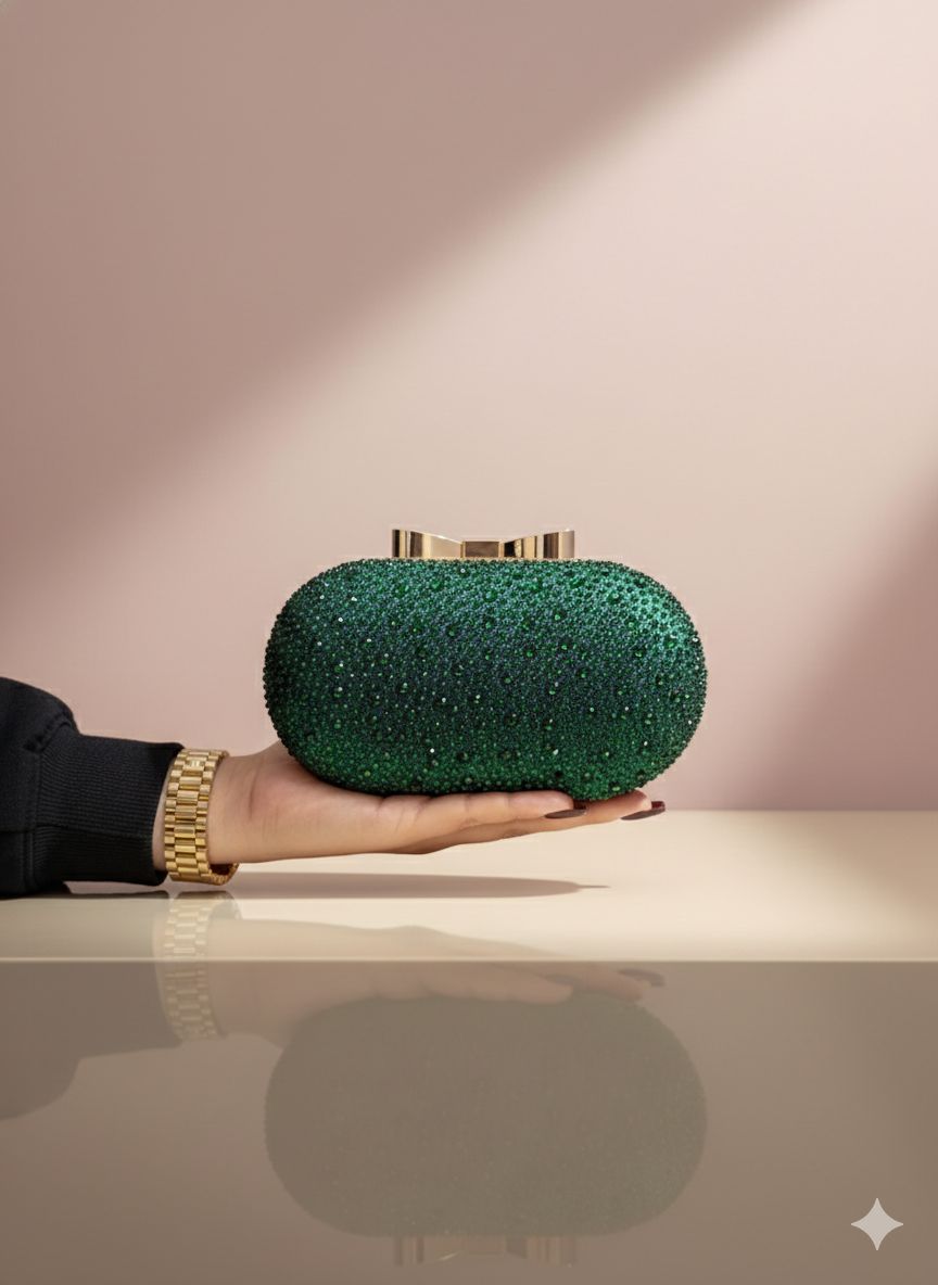 Emerald Radiance Crystal Clutch