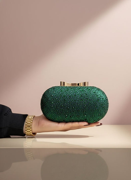 Emerald Radiance Crystal Clutch