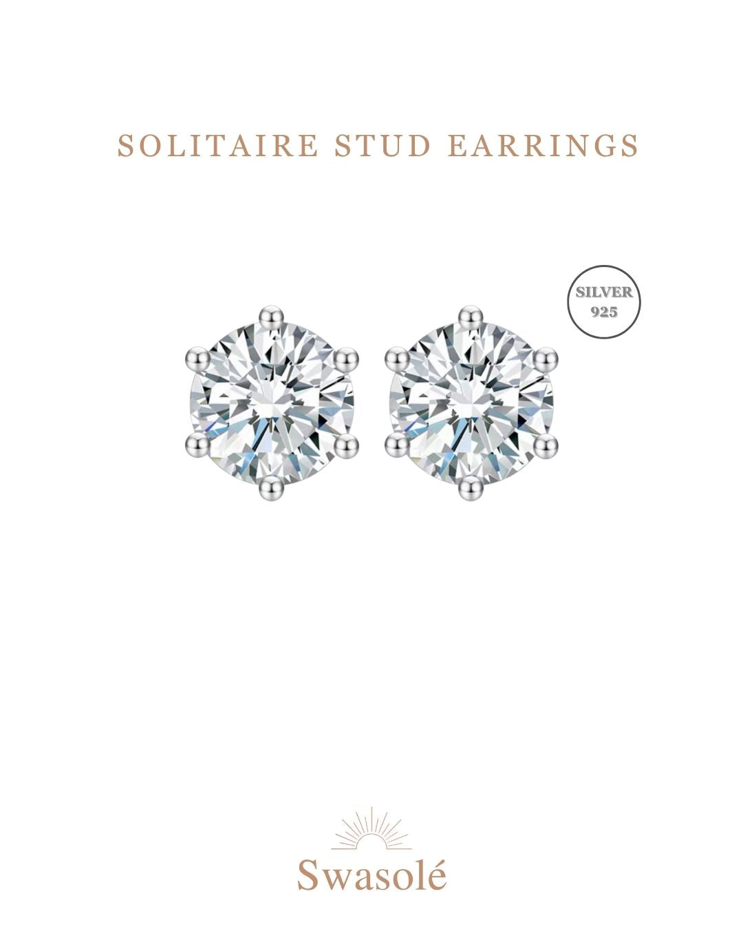 Solitaire Stud Earrings