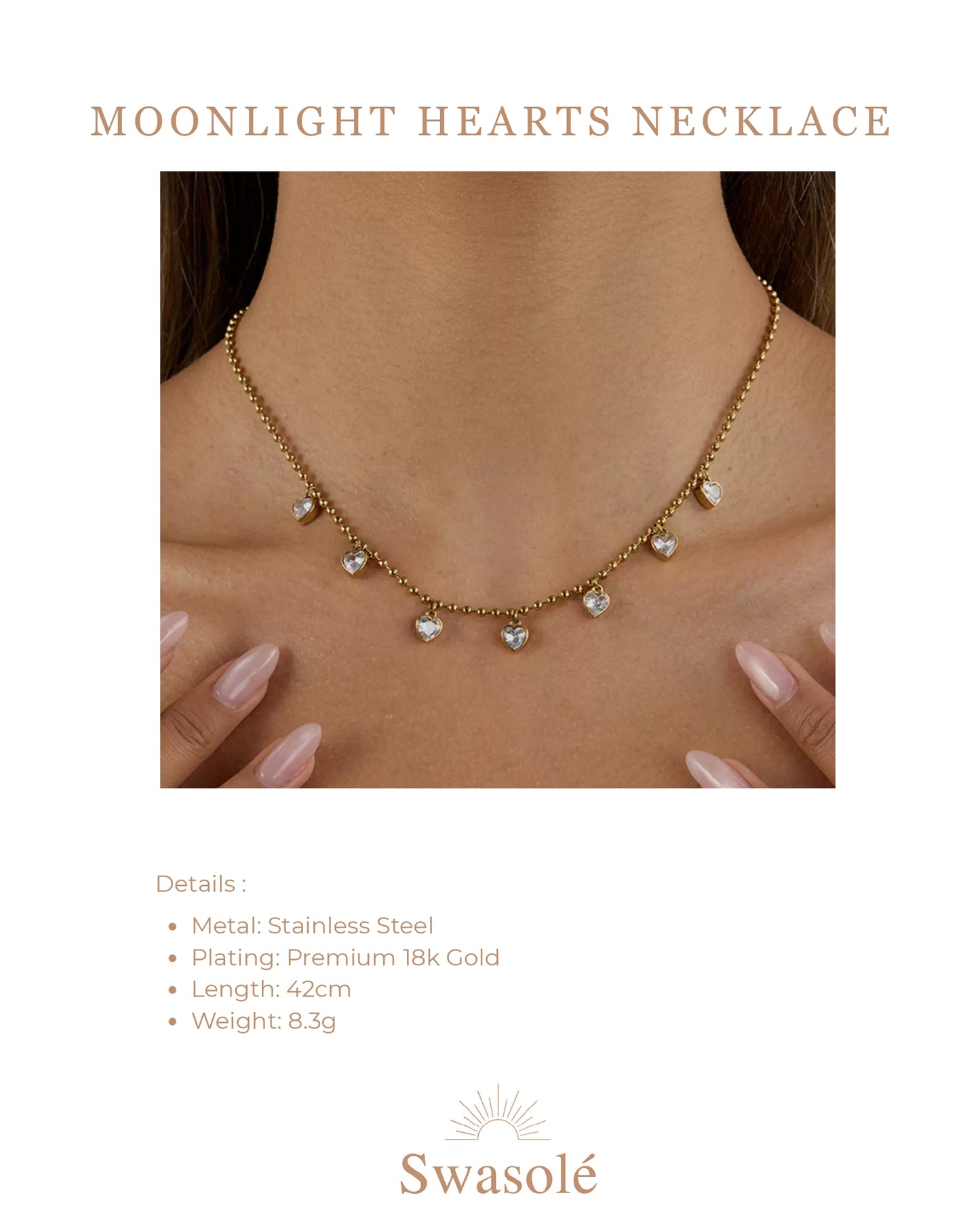 Moonlight hearts Necklace